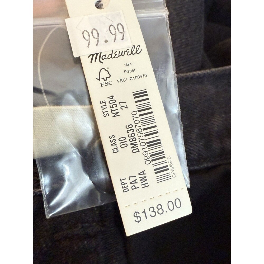 MADEWELL The Harlow Wide-Leg Black Jeans Women's Size 27 NWT - Picture 8 of 10